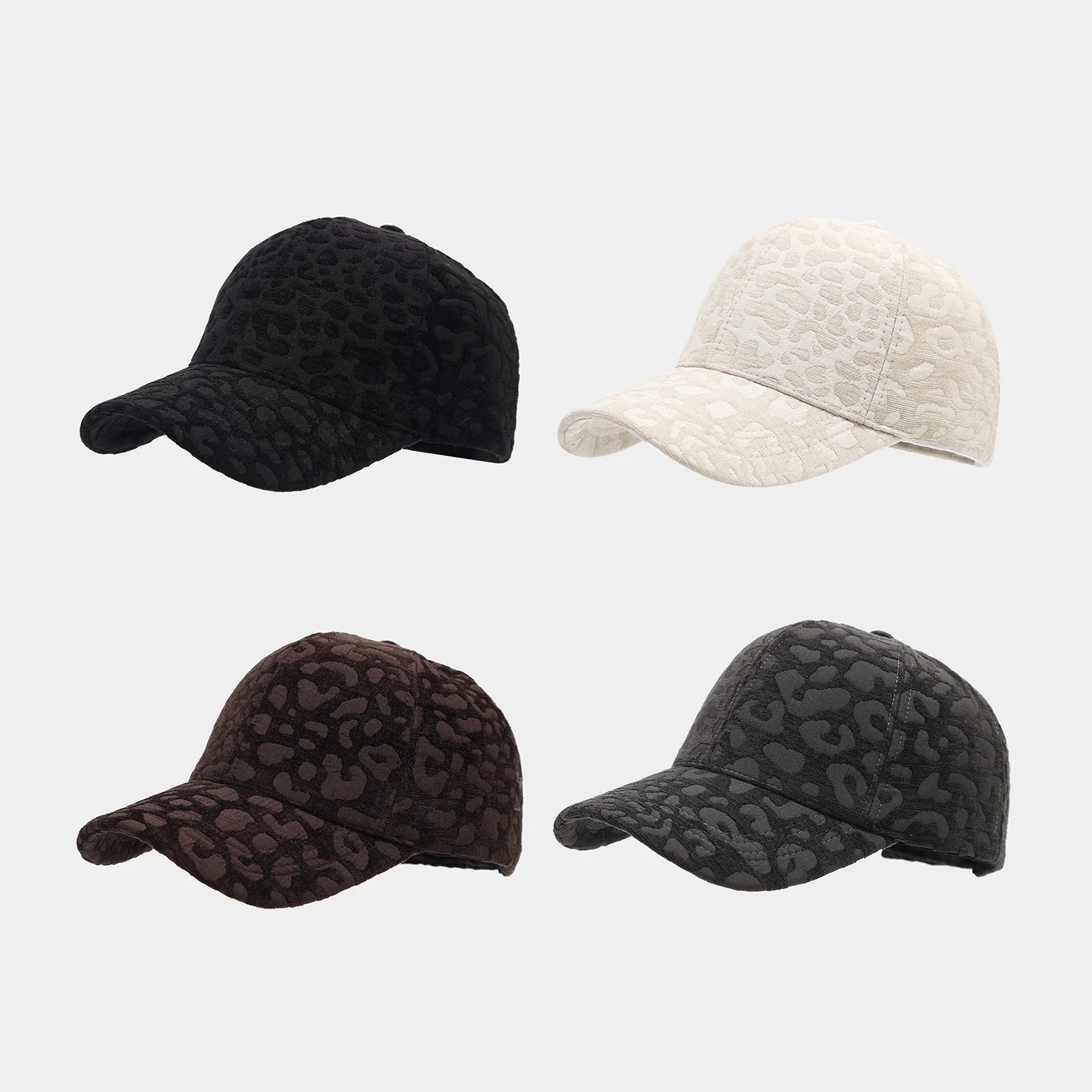 Women Baseball Cap Jacquard Leopard Hat Vintage Animal Print Soft Top Curved Brim Adjustable Casual Luxury Baseball Cap