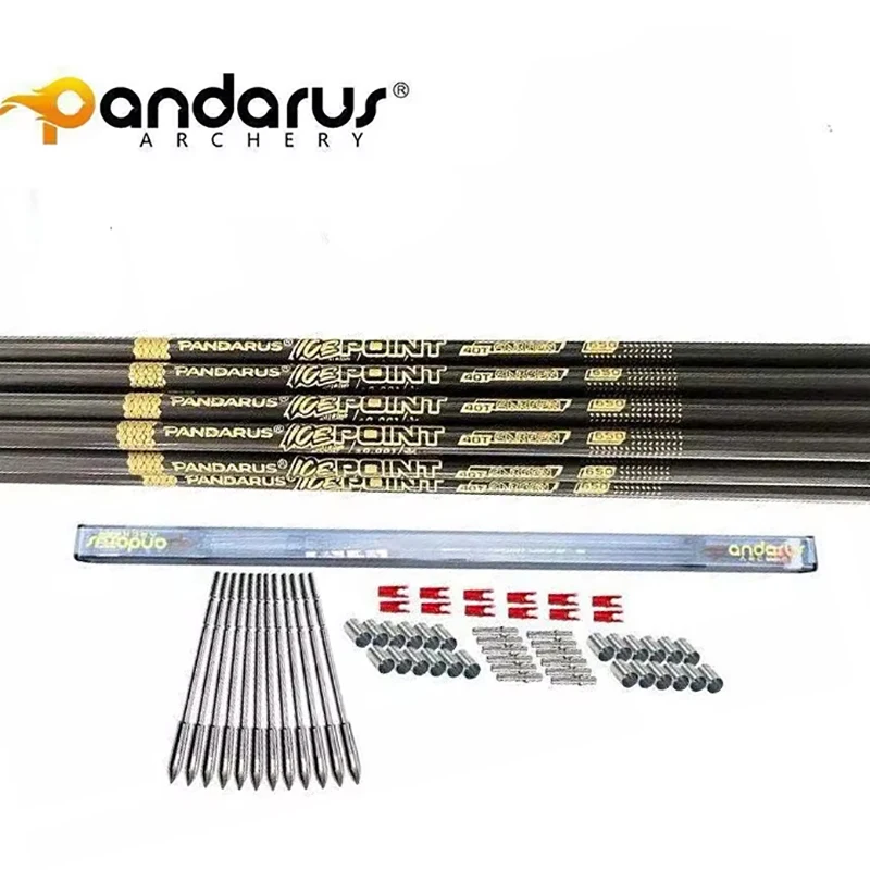Pandarus Icepoint ID3.2mm Gold Pure Carbon Arrow 40T Arrow Tube Straightness: +/- 0.001“ Archery Competition
