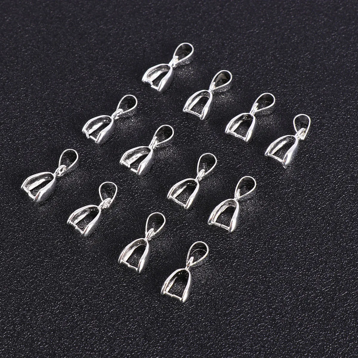 

50 pcs Buckle Accessories Silver Necklace Pinch Bead Connector Charm Jewelry Making Chain Metal Clasp Mini Ring Buckle