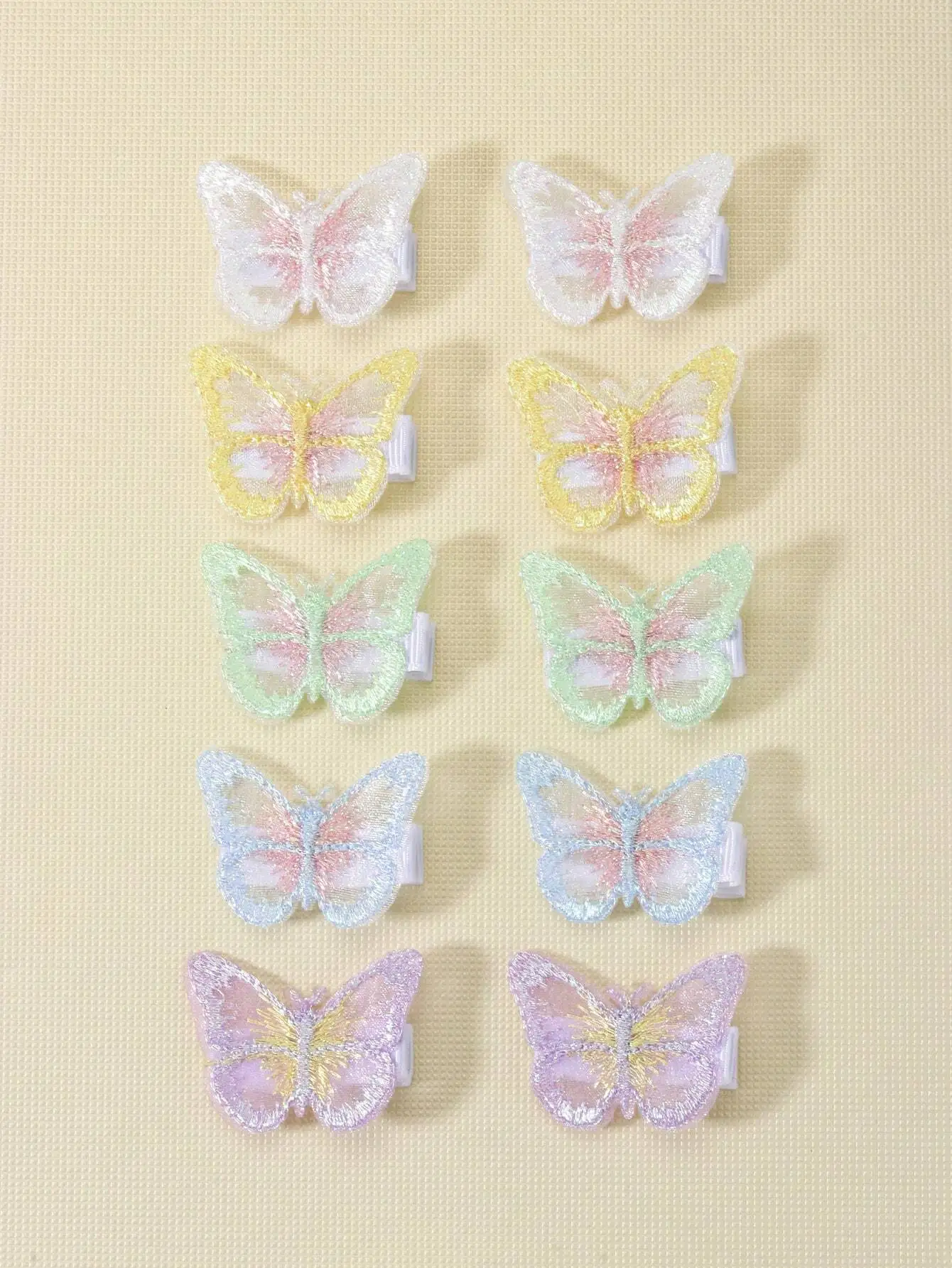 

4pcs Baby Girls Colorful Lace Butterfly Hair Clips, Stylish And Adorable Lifelike Butterfly Ornament Hair Accessories, Non-Damaging