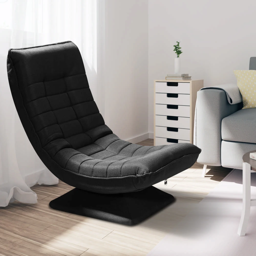 Hoclauho Ergonomic Armchair in Black, Compact Foldable Seat, Modern Design & Durable Construction, Ideal for Bedrooms & Offices