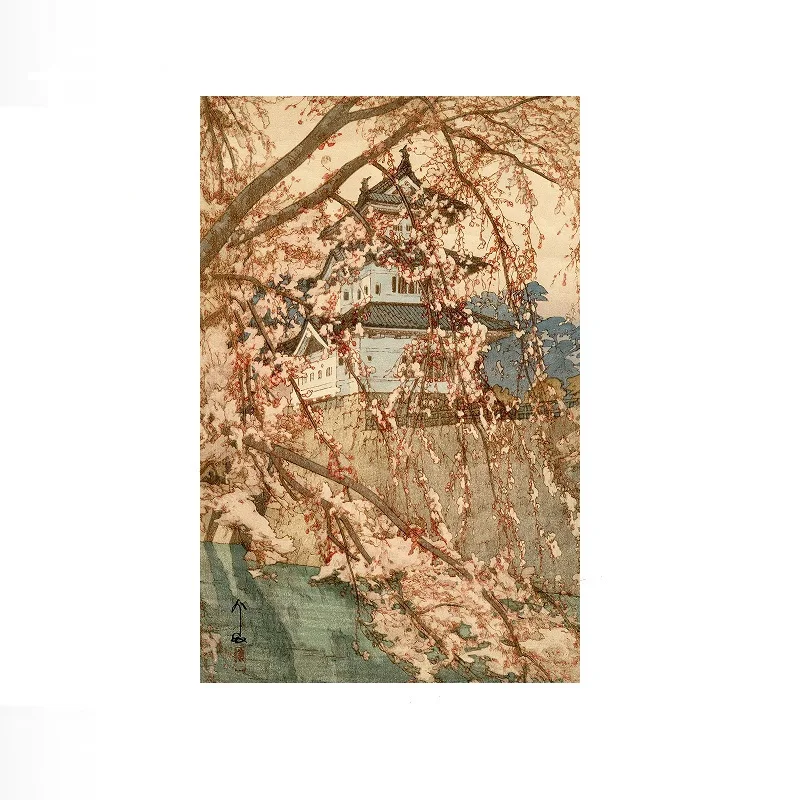 Yoshia Hiroshi: Hirosaki Castle 1935, Art Print Canvas Poster, Living Room Decor, Home Wall Picture