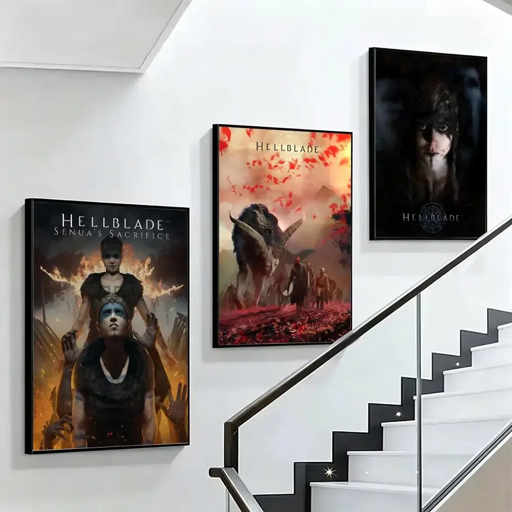 Game Hellblade Senua's Sacrifice HD Poster Black And White Simple Home Decor For Living Room Bedroom Corridor And Gift Giving
