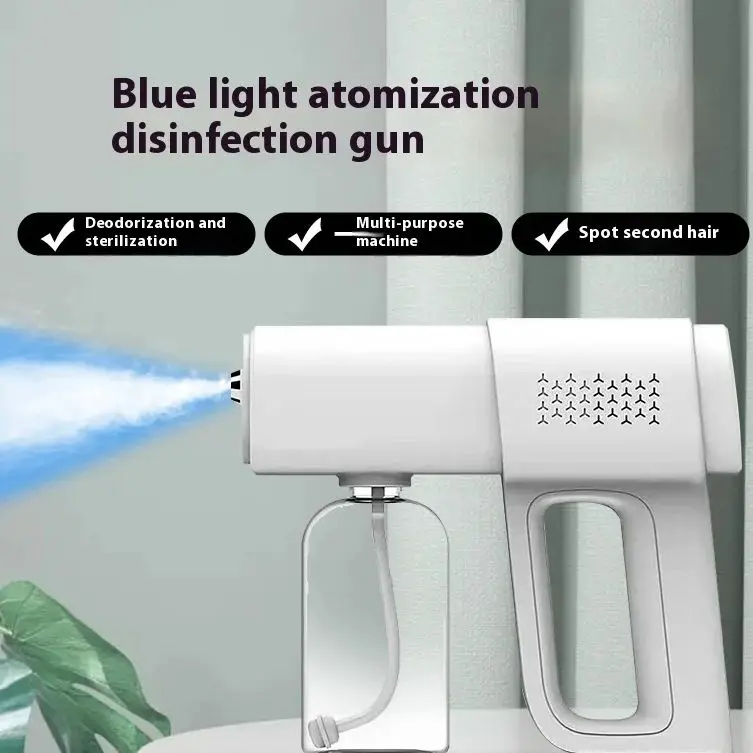 Dispositivo inalámbrico antiácaros, pistola de desinfección, atomización, esterilizador, carga de luz azul, pistola pulverizadora doméstica