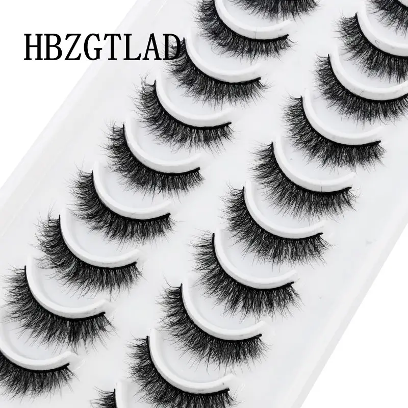 HBZGTLAD False Eyelashes 10pairs Eyelashes 6D Mink Lashes Faux Mink Fluffy Lash Soft Full Thick Wispy Makeup Eyelashes Extension