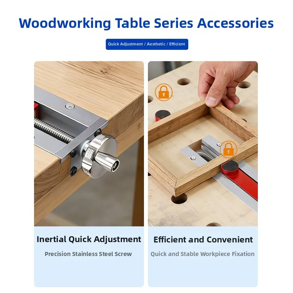 DIY Bench Vise Clamp with Inertial Fast Movement Stainless Steel Guide Screw 1.1kg Lightweight Portable Design