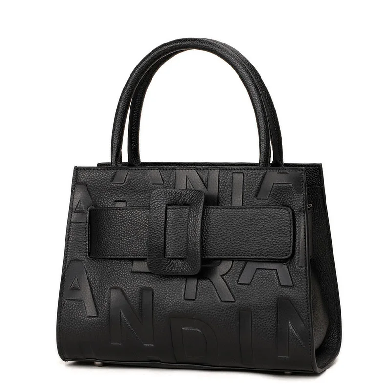 Genuine leather women\'s bag Women\'s shoulder bag 2023 new large capacity crossbody bag Women\'s versatile handbag Letter bag