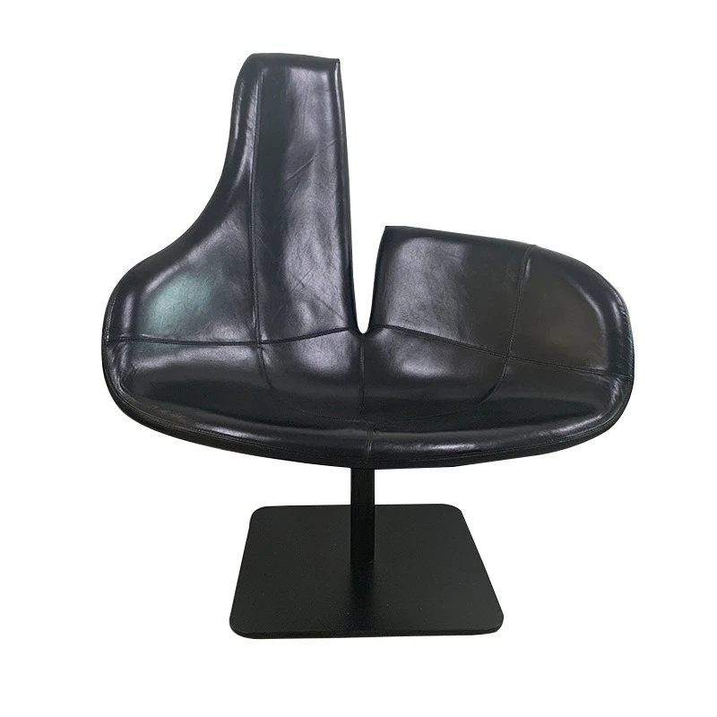 Simple casual rotating single sofa chair, minimalist and light luxury in the living room of the hotel villa