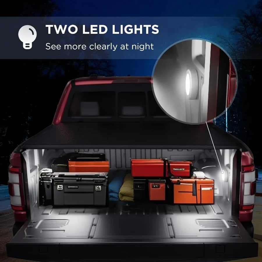 غطاء تونيو لسرير الشاحنة القابلة للطي الناعم لـ 20162023 تاكوما مع سرير 5 بوصة 60 ونظام مسار OE يقدم وصولًا سهلًا لحماية الطقس #6