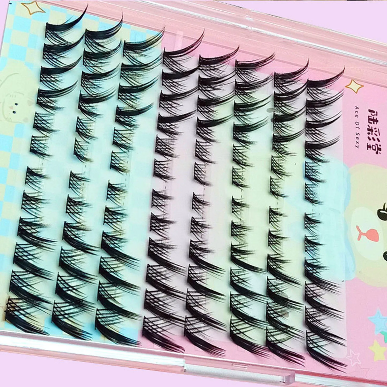 Cat Eye Lashes Cluster false eyelash extension DIY makeup Cosplay individual False Eyelashes Professional Salon Use