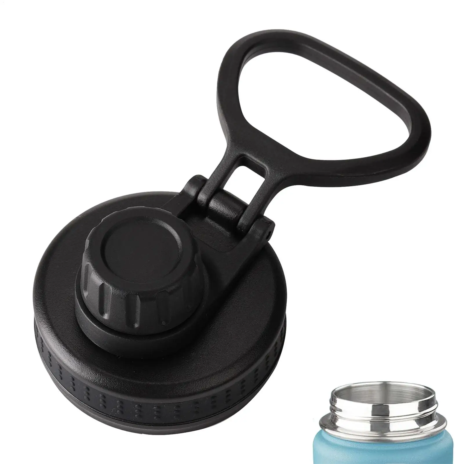 Replacement Water Bottle Lid Leakproof Wide Mouth Bottle Lids Ring Handle Non Slip Cup Topper Bottle Accessories for Most Sports