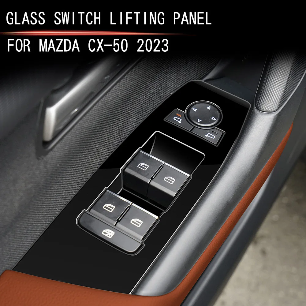 

LHD For Mazda CX-50 CX50 2023 Interior ABS Carbon Fiber Window Lift Switch Cover Trim Inside Armrest Frame trim