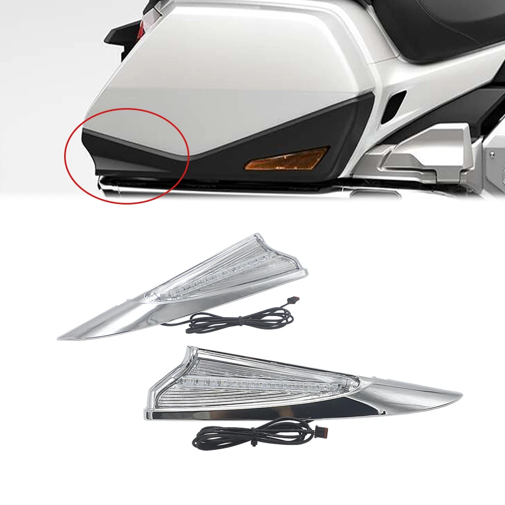 

New Motorcycle Saddle Bag Accent Swoop LED Light Case Cover 2018 2019 2020 For HONDA Gold Wing GL 1800 Goldwing GL1800 F6B