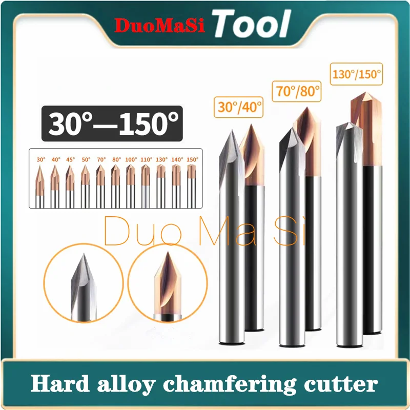 Chamfer Milling Cutter 3-12mm 30 40 45 50 60 70 80 90 100 110 120 130 140 150 Degree Carbide Corner Countersink Chamfering Mill