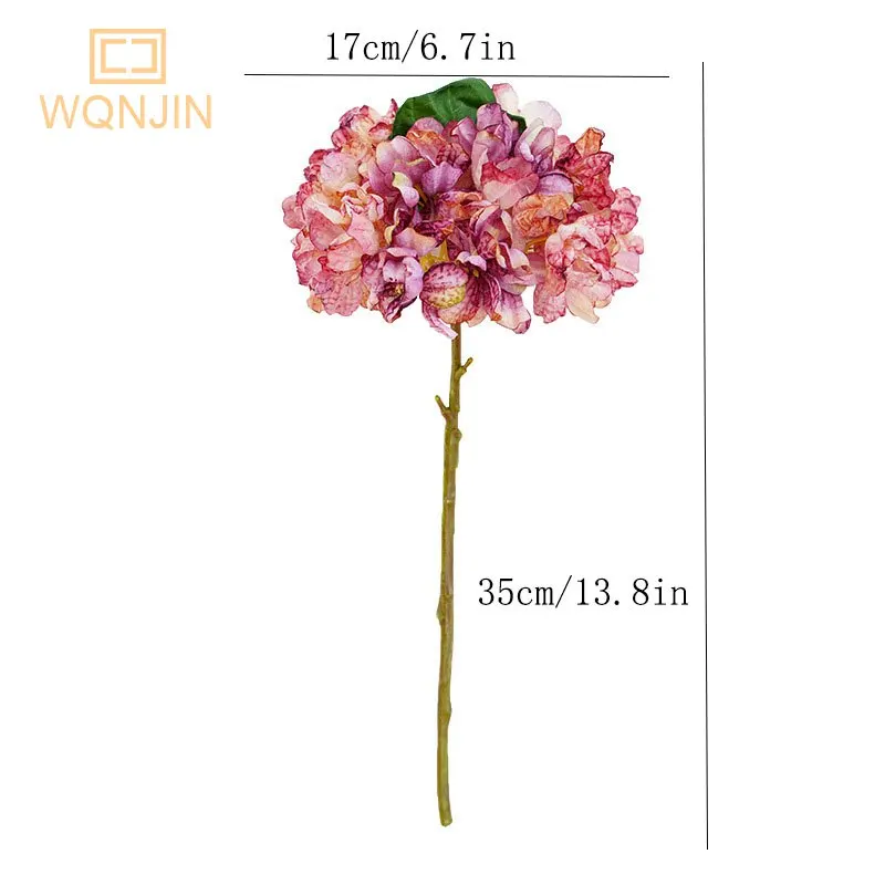 1PC Retro Focal Edge Embroidered Ball Simulation Flower Hydrangea, Home and Living Room Decoration Ornament Flower Arrangement