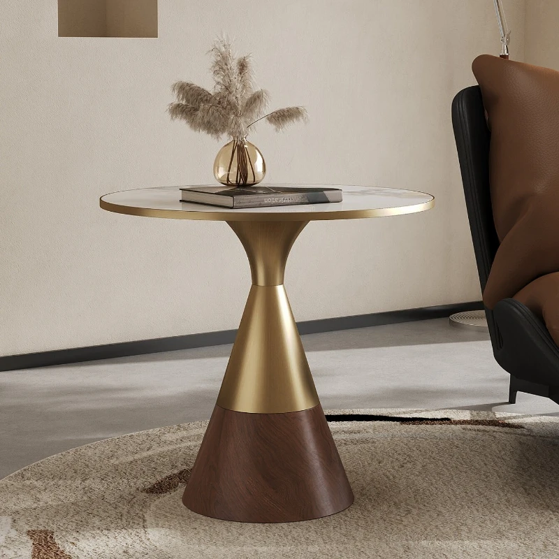 Modern light luxury sofa side balcony leisure small coffee table movable