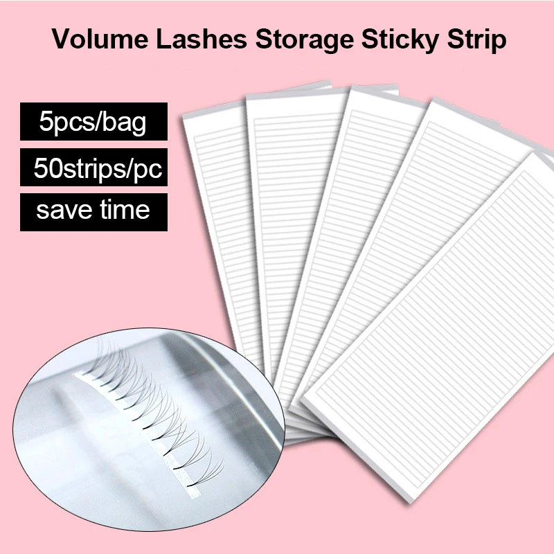 Yelix 250 Strips Easy Fan Tapes For Volume Eyelash Extension Supplies Volume Lashes Storage Sticky Strip Lash Extension Supplies