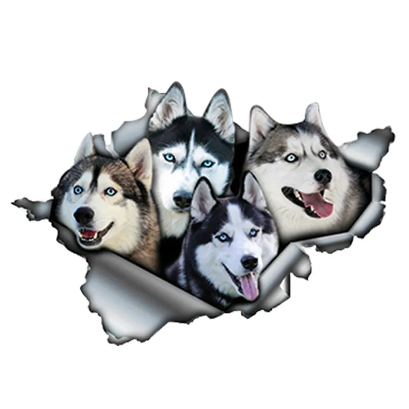 N301# Funny Huskies Dog Car Sticker Waterproof Vinyl Decal Car Accessories Pegatinas Para Coche DIY Car Styling