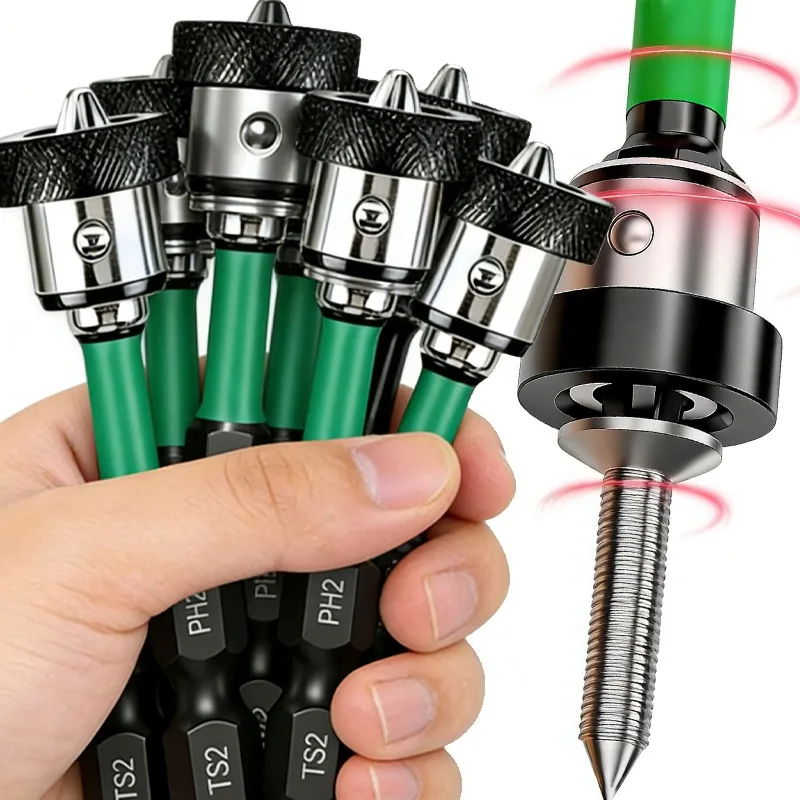 

5/1Pcs Magnetic Drywall Screw Setter Bits Hex Shank Magnet Positioning Screwdriver Bits for Plasterboard Locating Batch Head