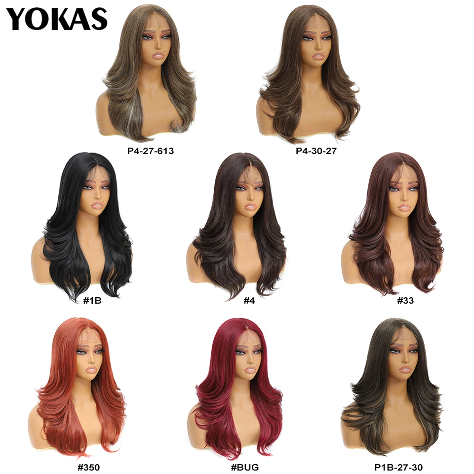 22 Inch Synthetic Lace Front Wig For Afro Women High Temperature Fiber 13X4X1 Layering Lace Front Wigs For African Female