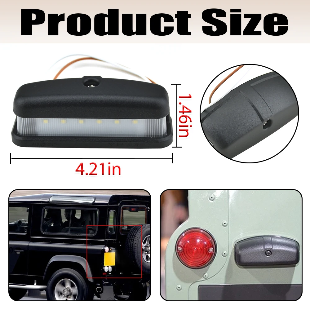 For Car License Number Plate Light Lamp For Land Rover Series 2, 2A & 3 Defender 90/110/130 White Rear Tail Lamp LED Light