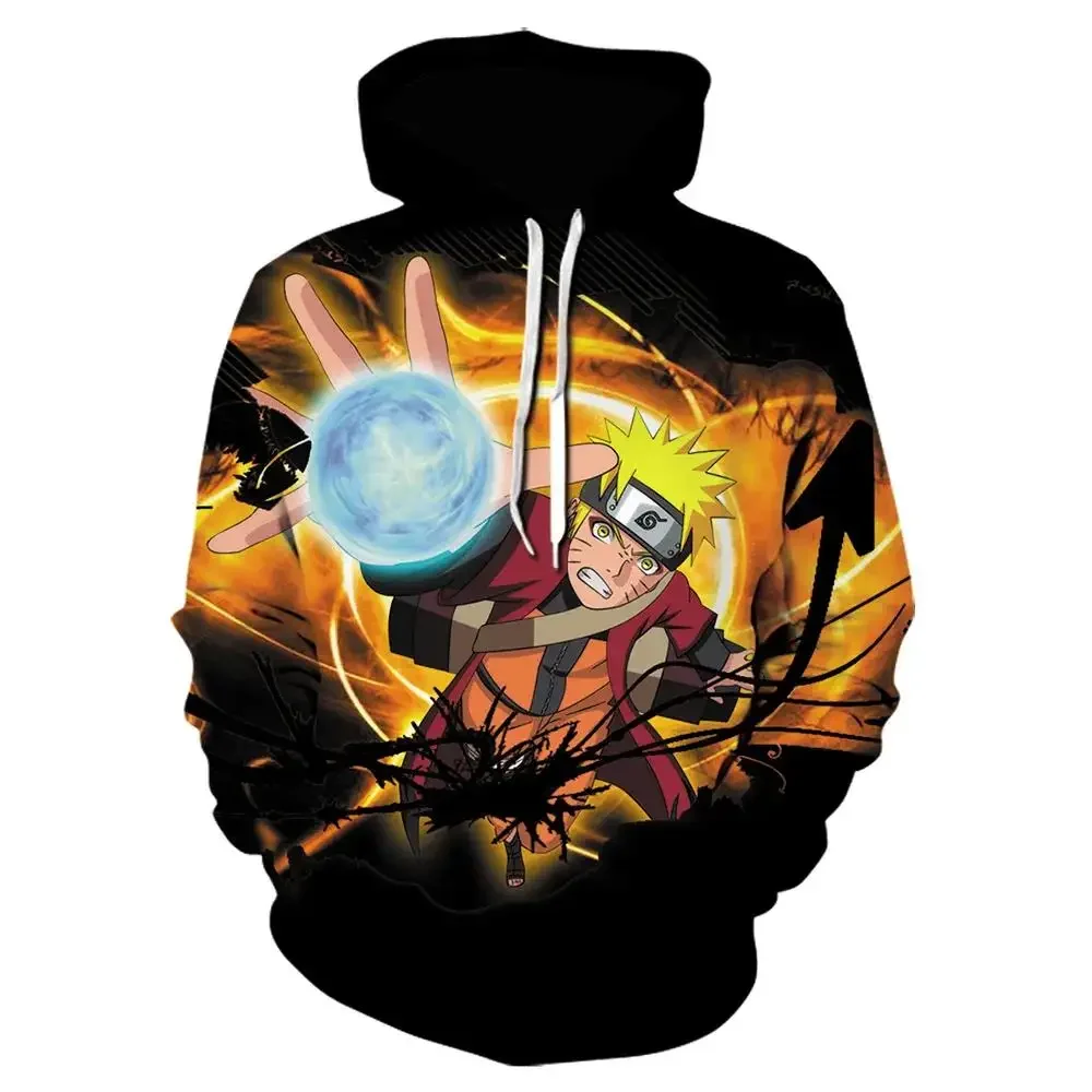 Japanese Anime Boys and Girls Hoodies Uzumaki Naruto Men\'s Hoodies 3D Printed Pullovers MINISO Men\'s Hoodies New Men\'s Clothing