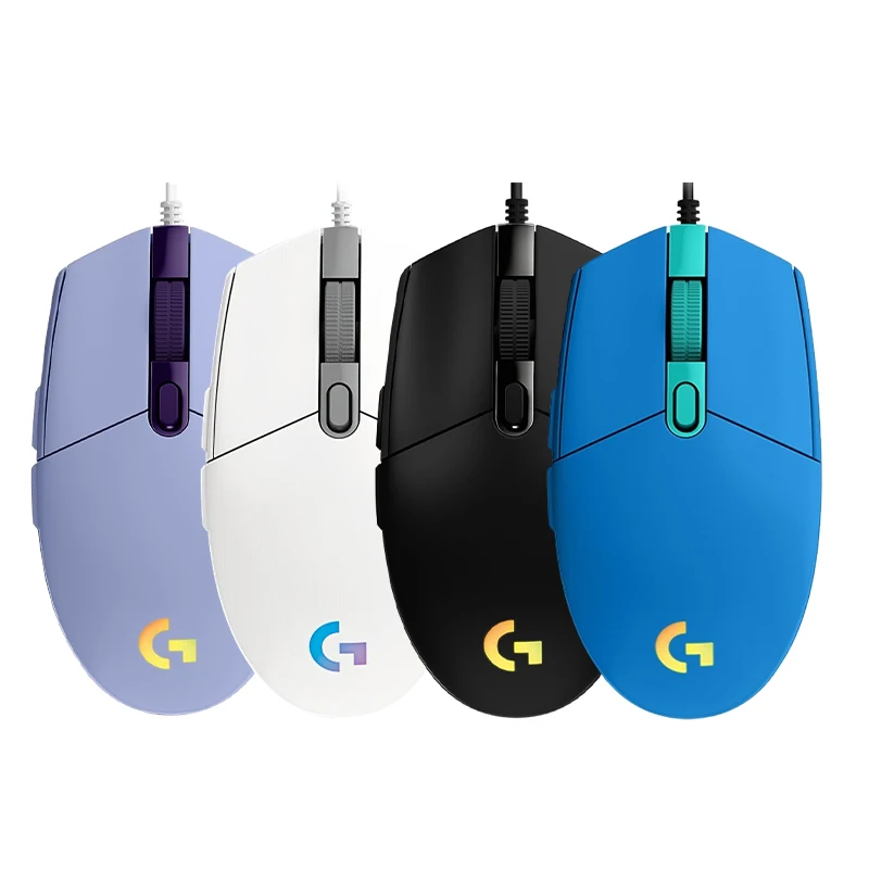 Mouse G102 Juego RGB, tetikus komputer berkabel G203 8000DPI baru