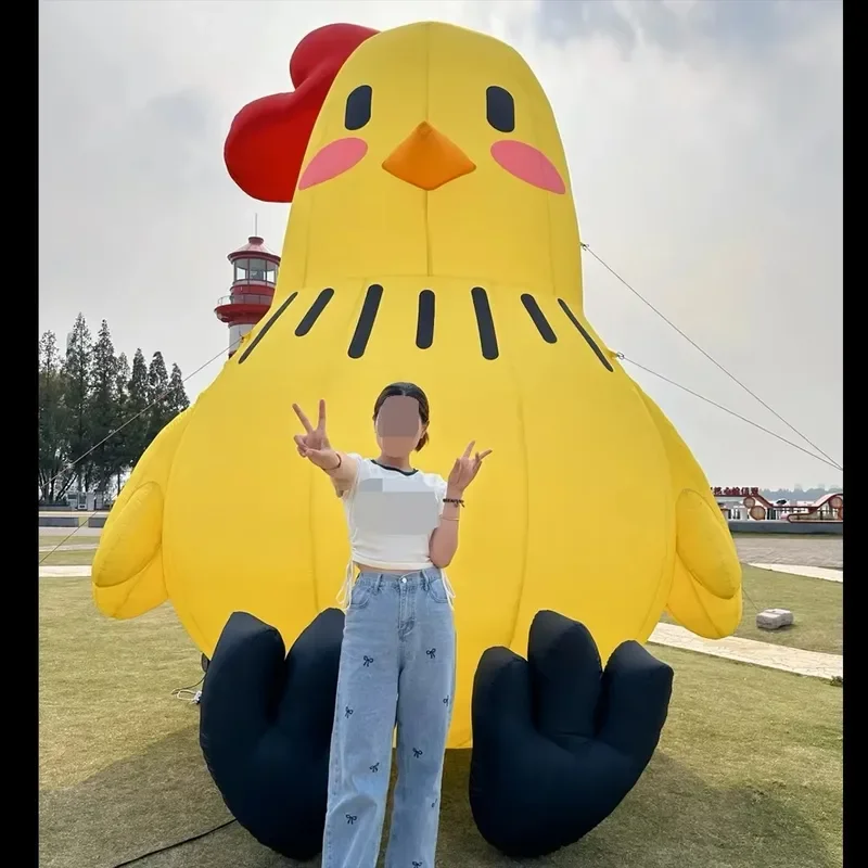 Globo inflable gigante de dibujos animados de pollo/manzana, pollito de soplado de aire, Animal con soplador, decoración para eventos y fiestas, exposición publicitaria