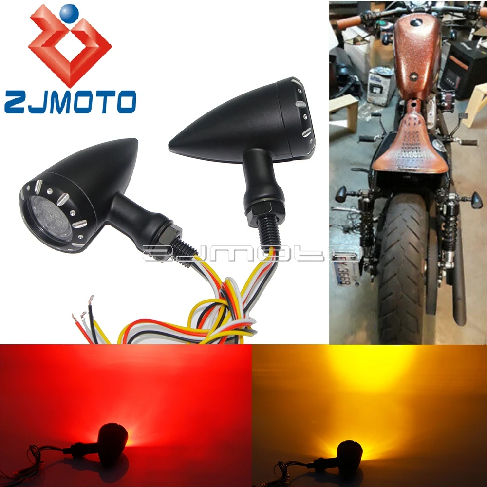 

12V 10mm Motorcycle 3 in 1 Turn Signal Light LED Blinker Running Indicator Lamp For Chopper Bobber Cruiser Custom Cafe Racer