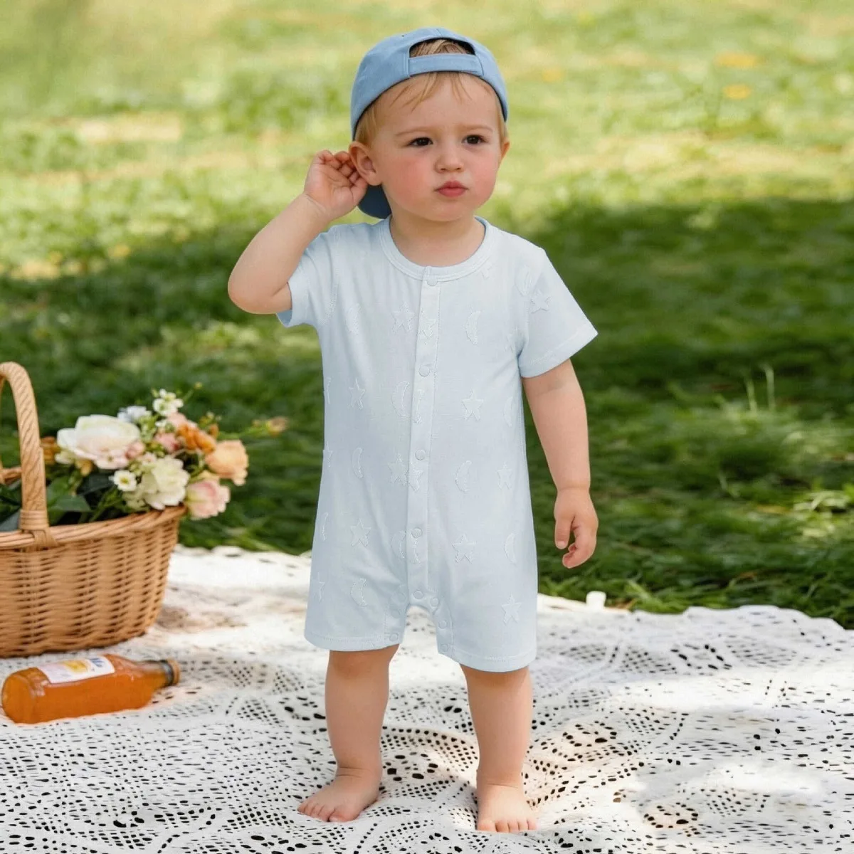 

Летний комбинезон-боди для новорожденных (6-18 месяцев) из модала: легкий, дышащий, однотонный, для мальчиков и девочек