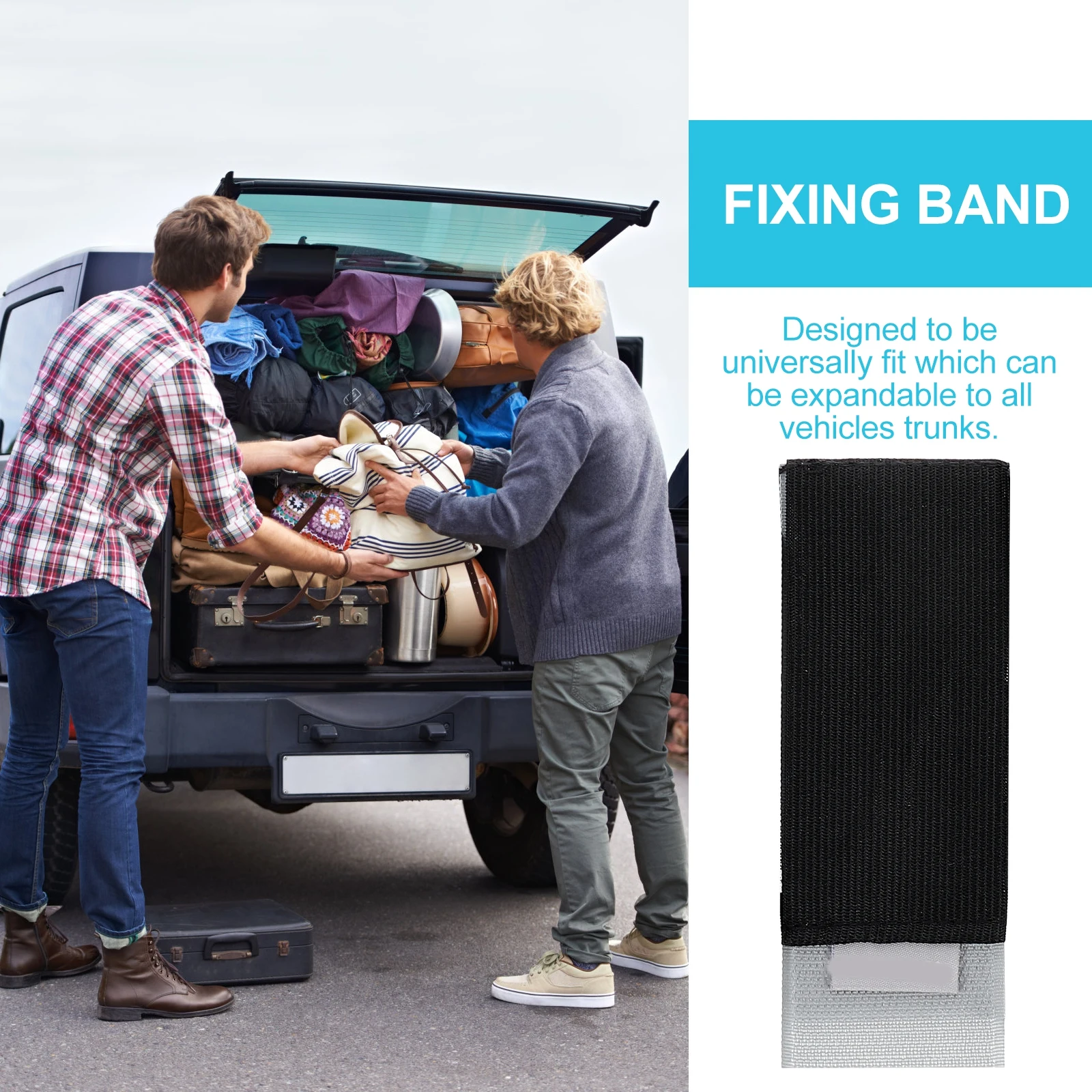 

6Pcs Car Fixed Bands Elastic Fixing Strap Sturdy Durable Trunk Organizer Storage Belt Vehicle Boot Fixing Band