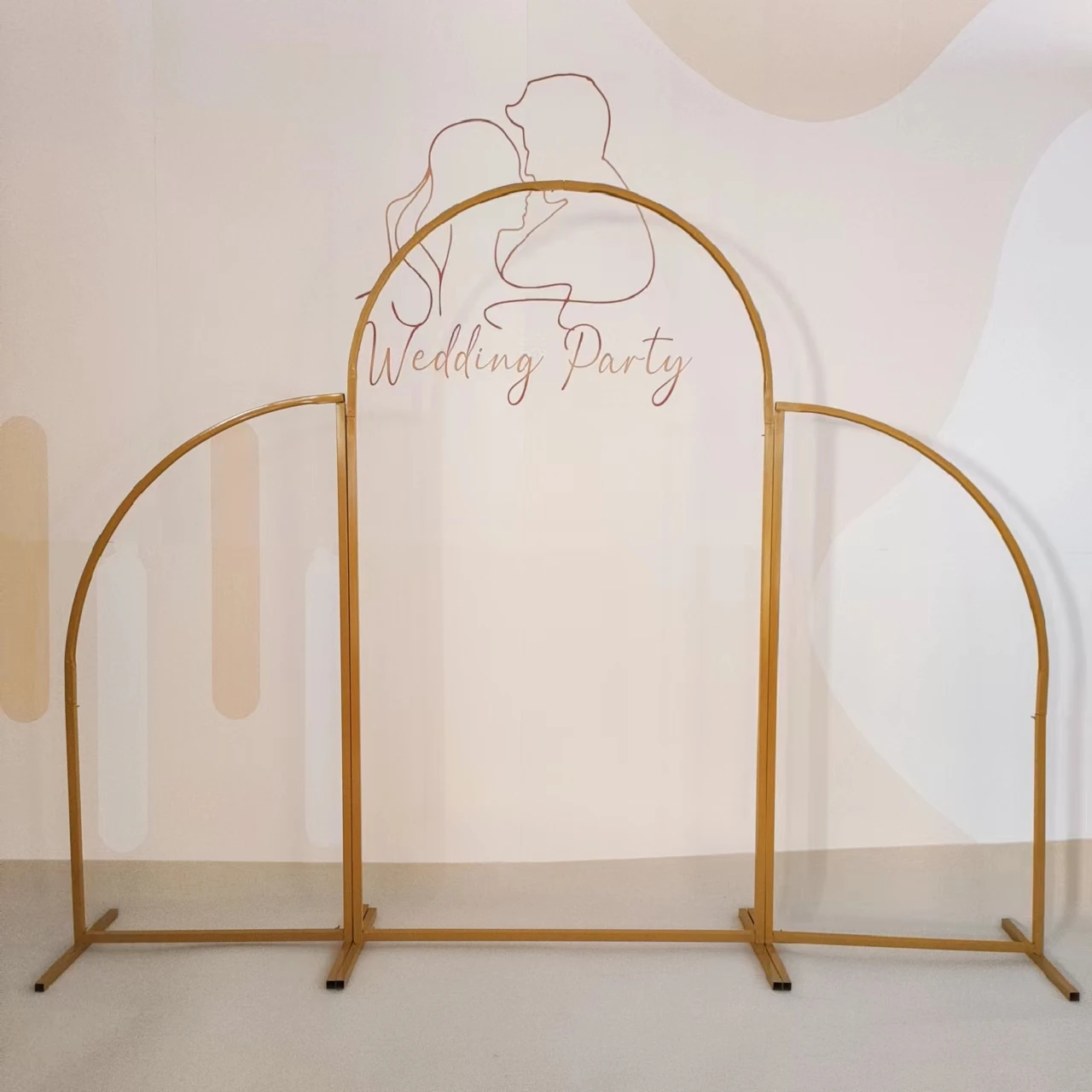 3PCS Wedding Party Arch Frame Grand Event Froral Backdrops Flower Stand Birthday Outdoor Balloon Fabric Cover Sign Display Shelf