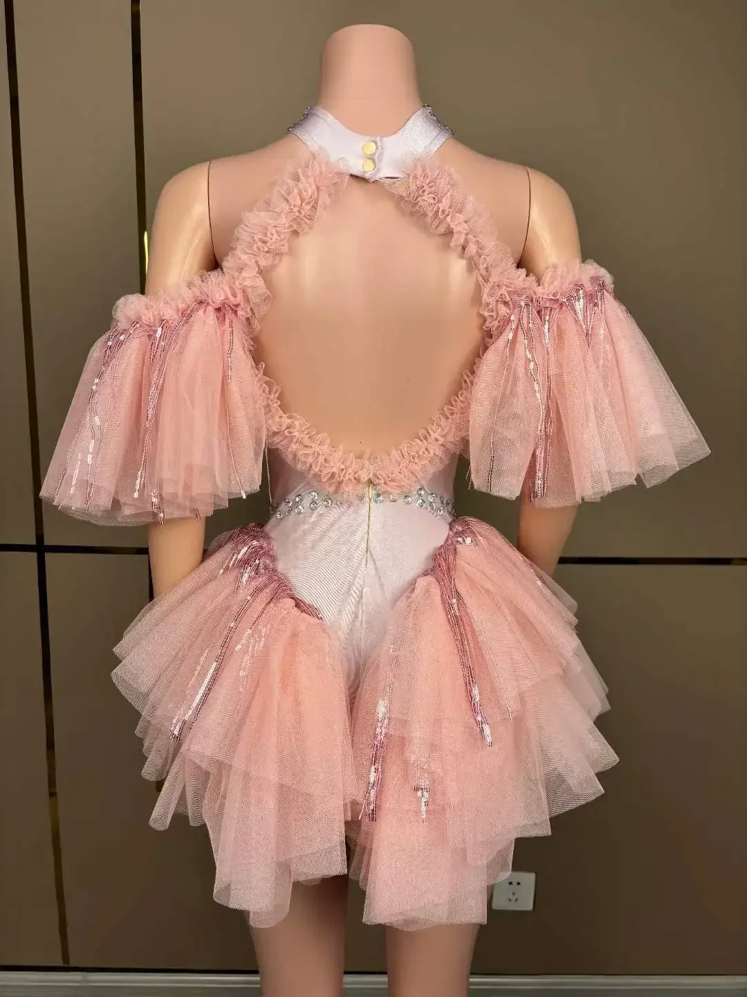 Sparkly Lolita Cute Bodysuits Dance Costume For Women Club Party Night Pageant Cheerleading Las Vegas Show Drag Queen Outfit