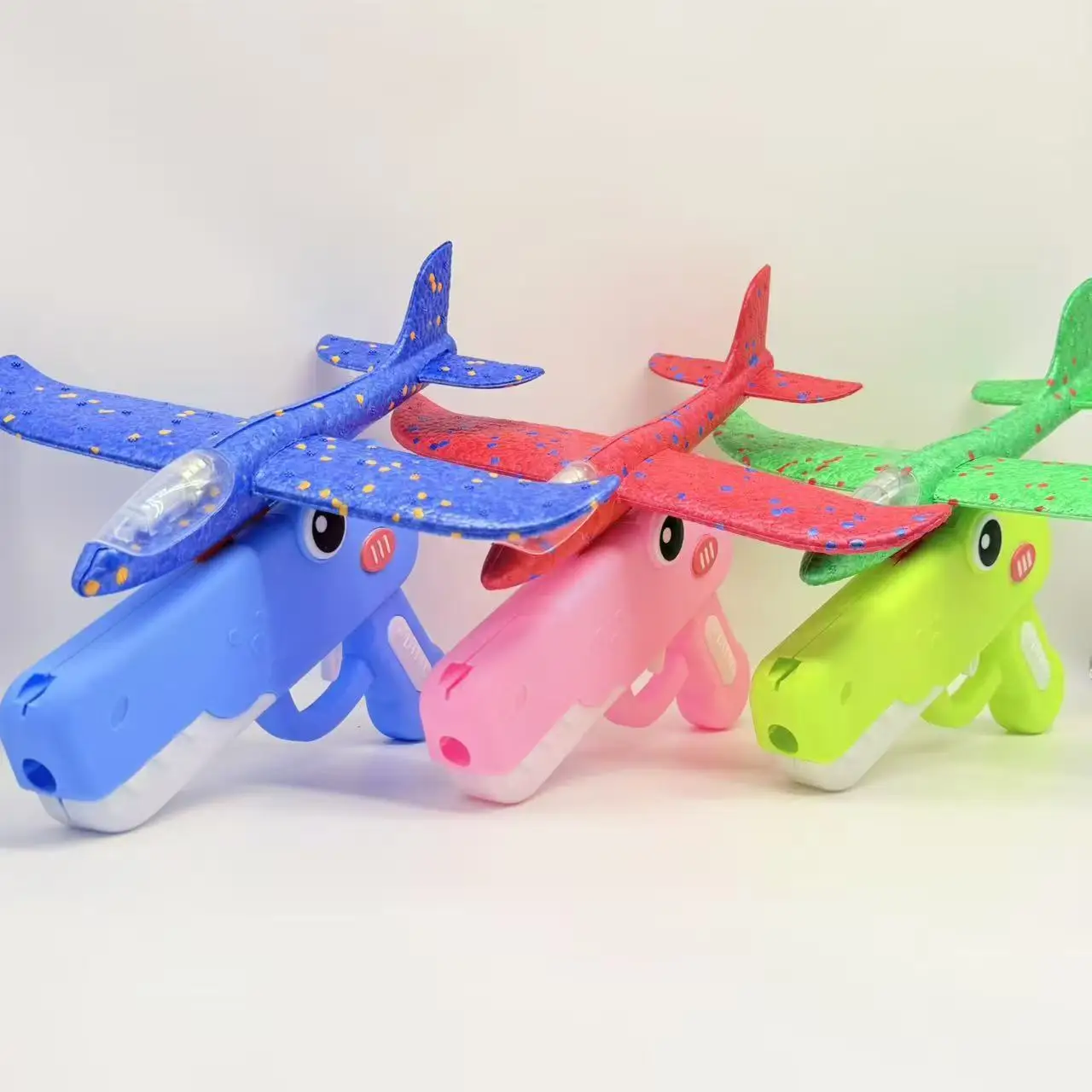 Children's outdoor ejection hand-held launch foam airplane hand-thrown flying outdoor sports parent-child interactive toy