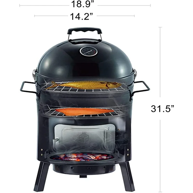 Charcoal Barbecue Smoke Oven with Lid