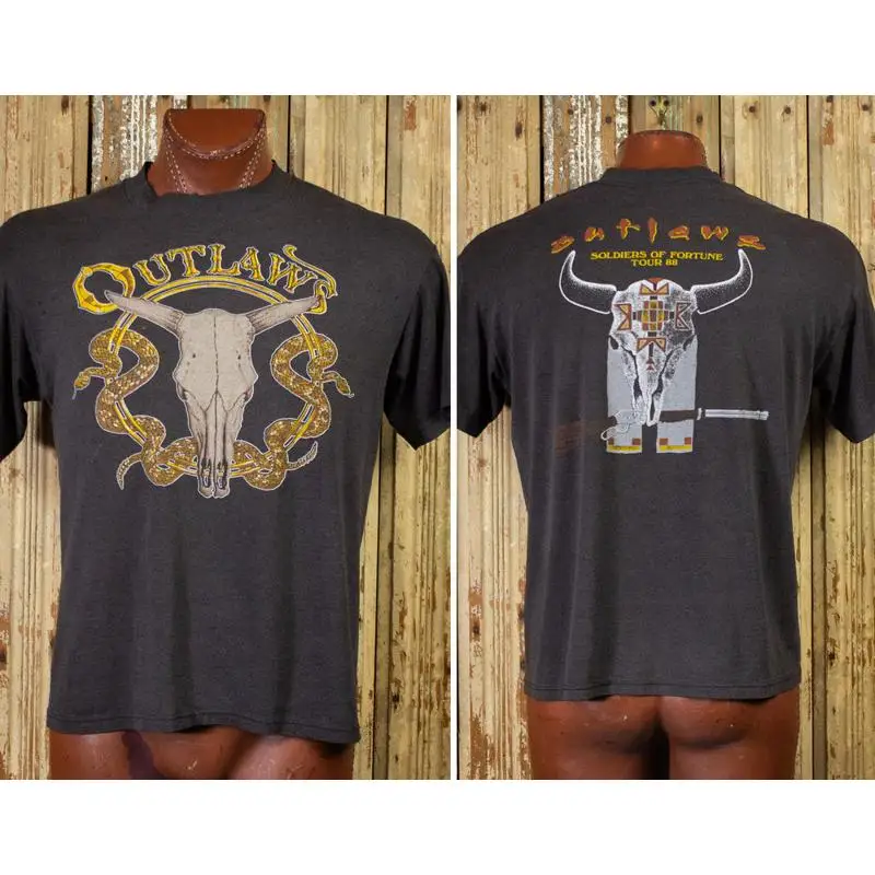 Vintage Outlaws Soldiers of Fortune Concert T Shirt 1988 Black
