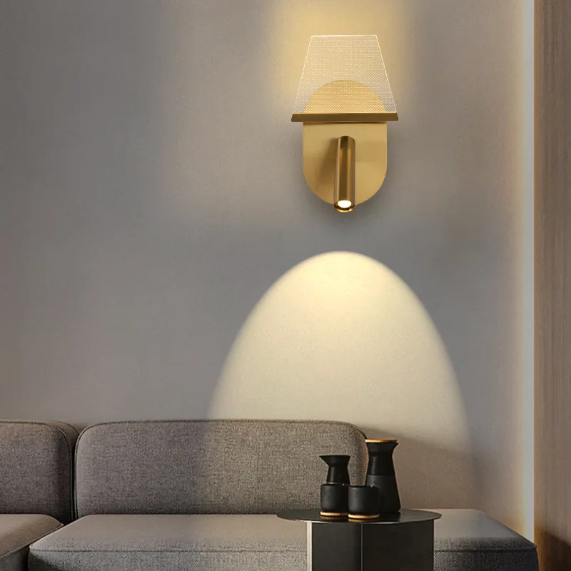 

Modern minimalist wall lamp creative Nordic living room background wall lamp Bedroom bedside lamp Reading wall lamp