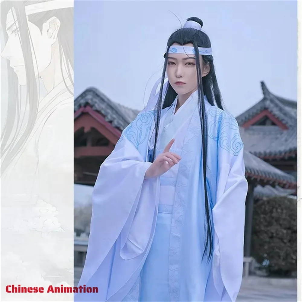 

Chinese Animation Mo Dao Zu Shi Lan Wangji Cosplay Lan Zhan Ancient Costume Wig Wei Wuxian Yiling Patriarch Costume Wig Boots