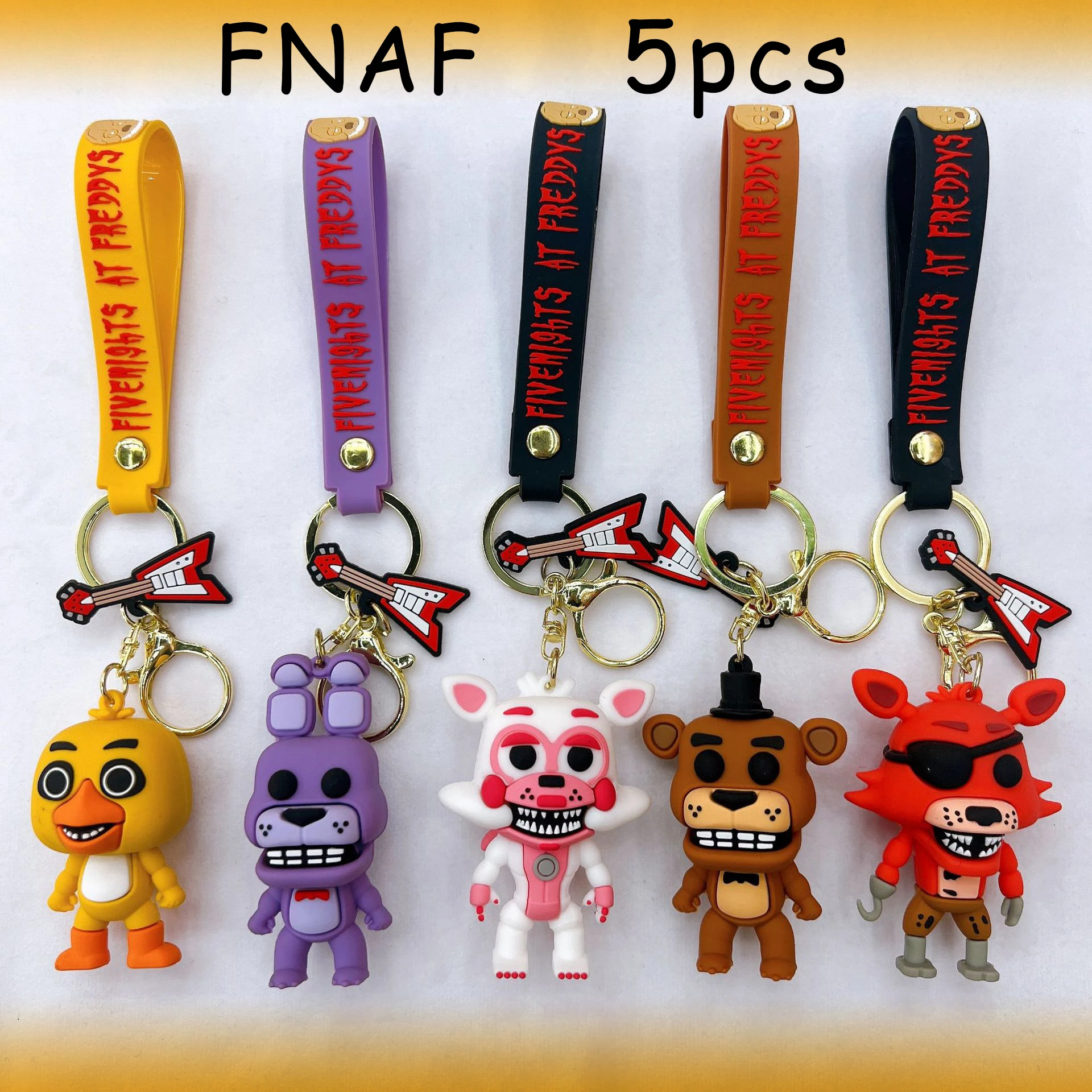 Großhandel Cartoon Spiel Action figur Fnaf Freddys Fazbear Bär Puppe Modell Spielzeug fünf Nächte Freddy Schlüssel bund für Kind Geburtstags geschenk