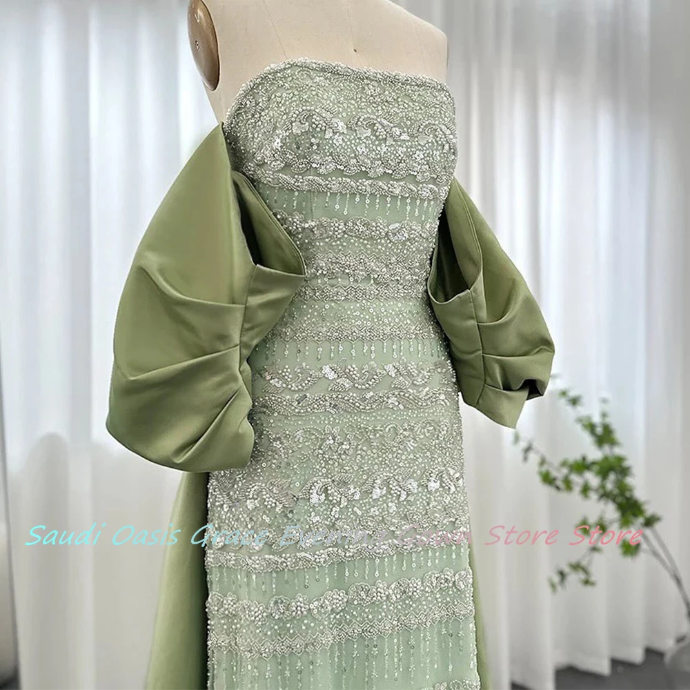 Luxury and Temperament Straight Halter Flare sleeves Evening Dress Crystal Floor Length Prom Gowns Saudi Arabia 2024