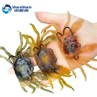 2 PCS 3D Simulation Rubber Crab Soft Fishing Lures with Double Hook Sea Fishing Bait Trap Sinking Swimming Tackle Accessories