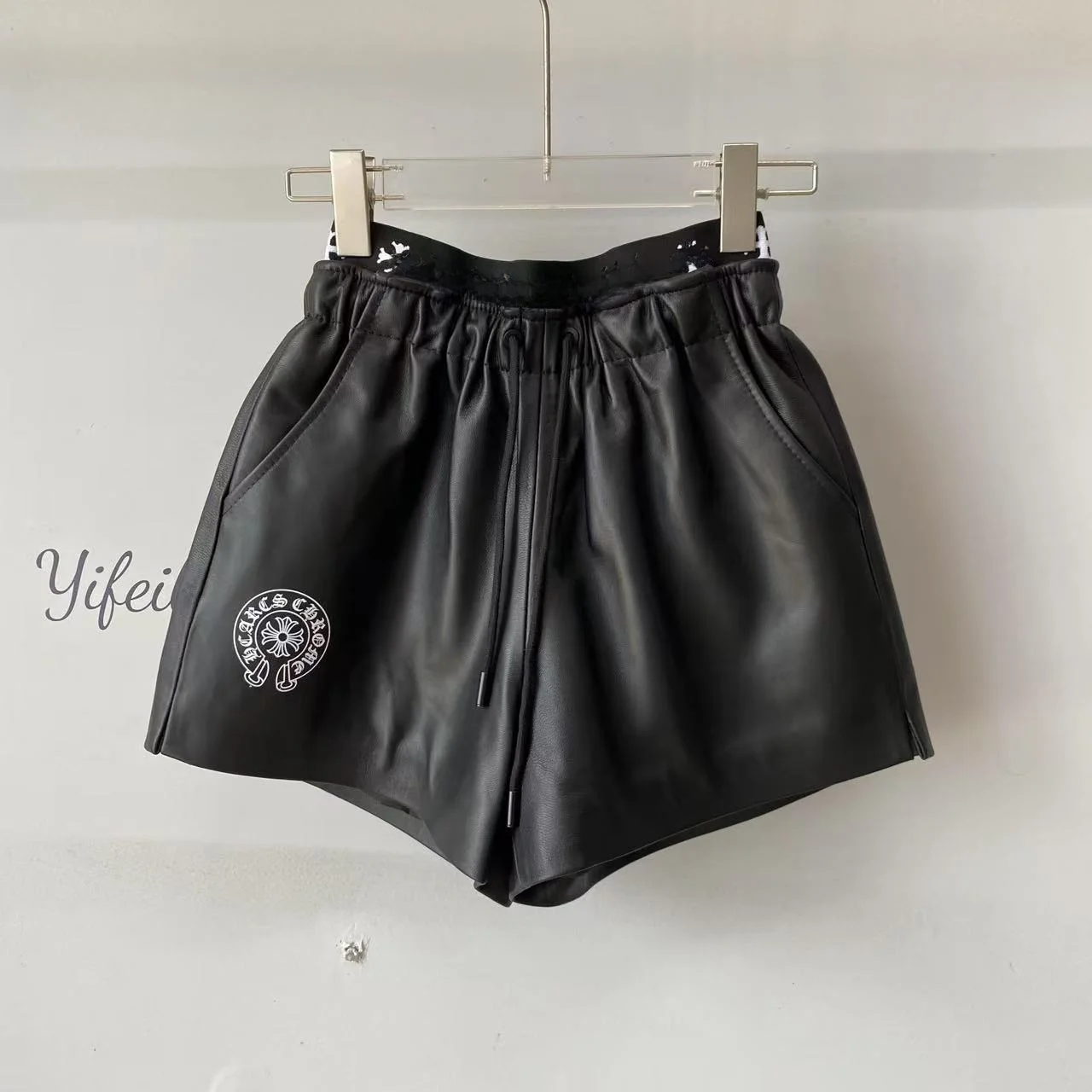 2025년 신상 여성용 패셔너블 가죽 바지 캐주얼 부츠컷 바지 천연 가죽 하이웨이스트 엘라스틱 웨이스트 가을 컬렉션