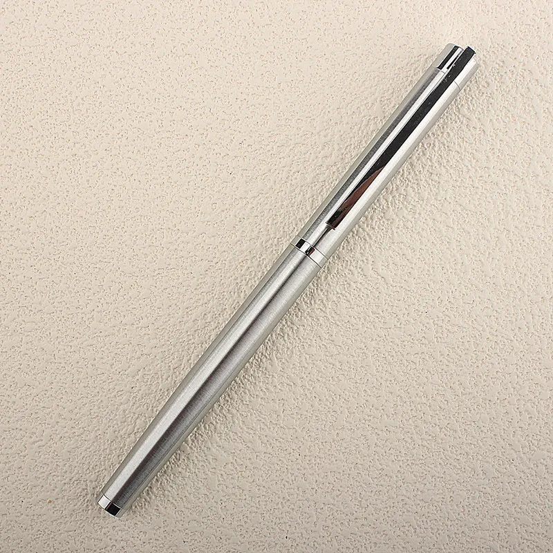 luxo caligrafia nib caneta tinteiro nib fino material de escritorio comercial qualidade novo 126 cor prata 01