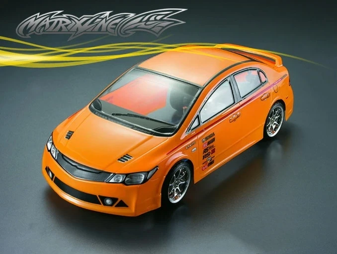 1/10 PC RC Karoseria Civic FD2/FN2 Type R Sedan 4-drzwiowy 195mm Szerokość Przezroczysta Karoseria z Kloszem Lampy Do 3R Mst Yokomo Hpi Hsp