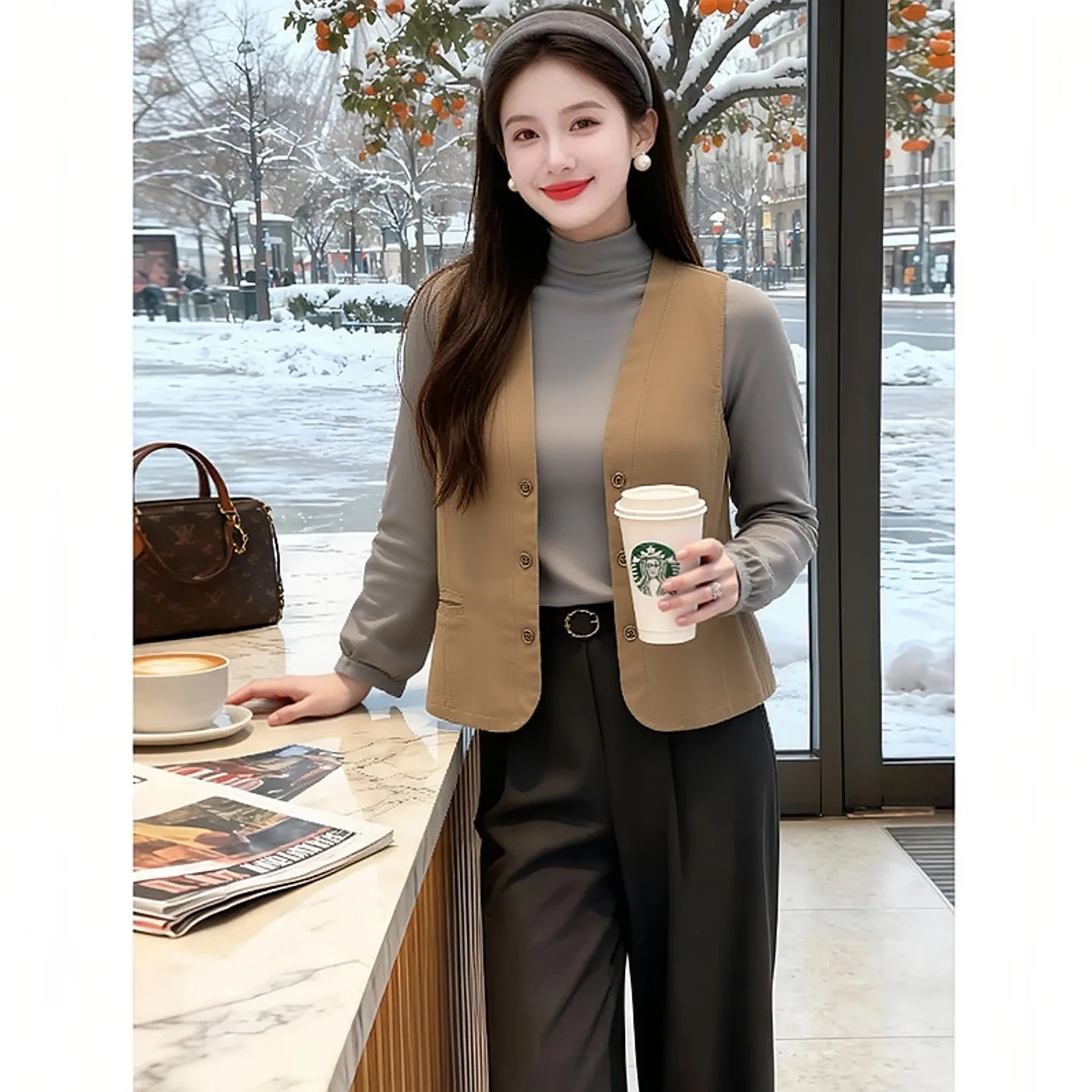 

plus Size Cotton Linen V-Ne Open Cardigan Vest Loose Outerwear oulder Pad Jaet Top for Women plus Size Faion Spring