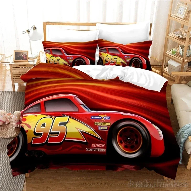 Boys Lightning McQueen 95 3D Print Duvet Cover Set HD Comforter Cover for Kids Bedding Sets Bedclothes Bedroom Decor