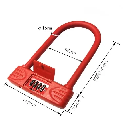 Heavy Duty Combination Bike U Lock Bicycle Anti-theft U Locks 5 Password Bicycle Motorcycle Cycling Scooter Security Lock