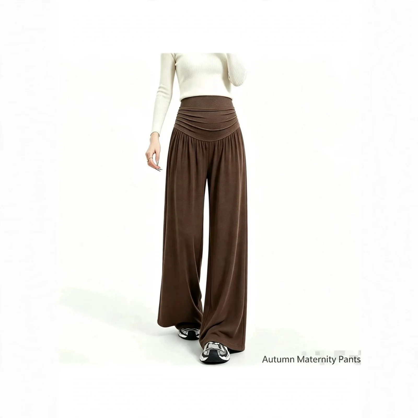 Maternity Pants Breathable Cotton High Waist Wide Leg Loose Casual Pregnant Women Autumn Daily Wear Home Travel Fashion