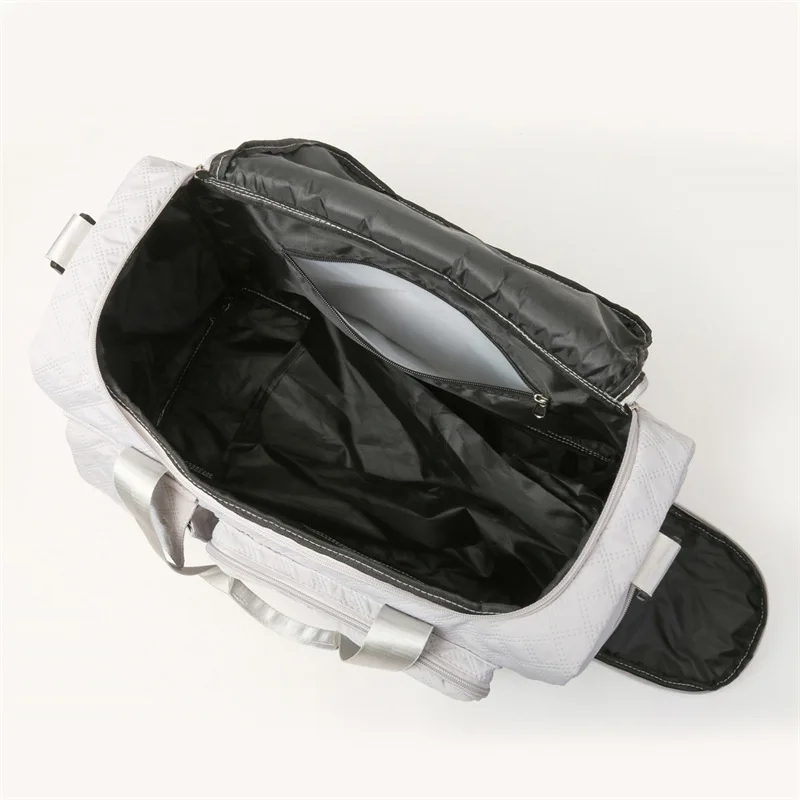 Travel bag large capacity lightweight diamond grid fitness bag dry wet separation storage bag with shoe compartment ready