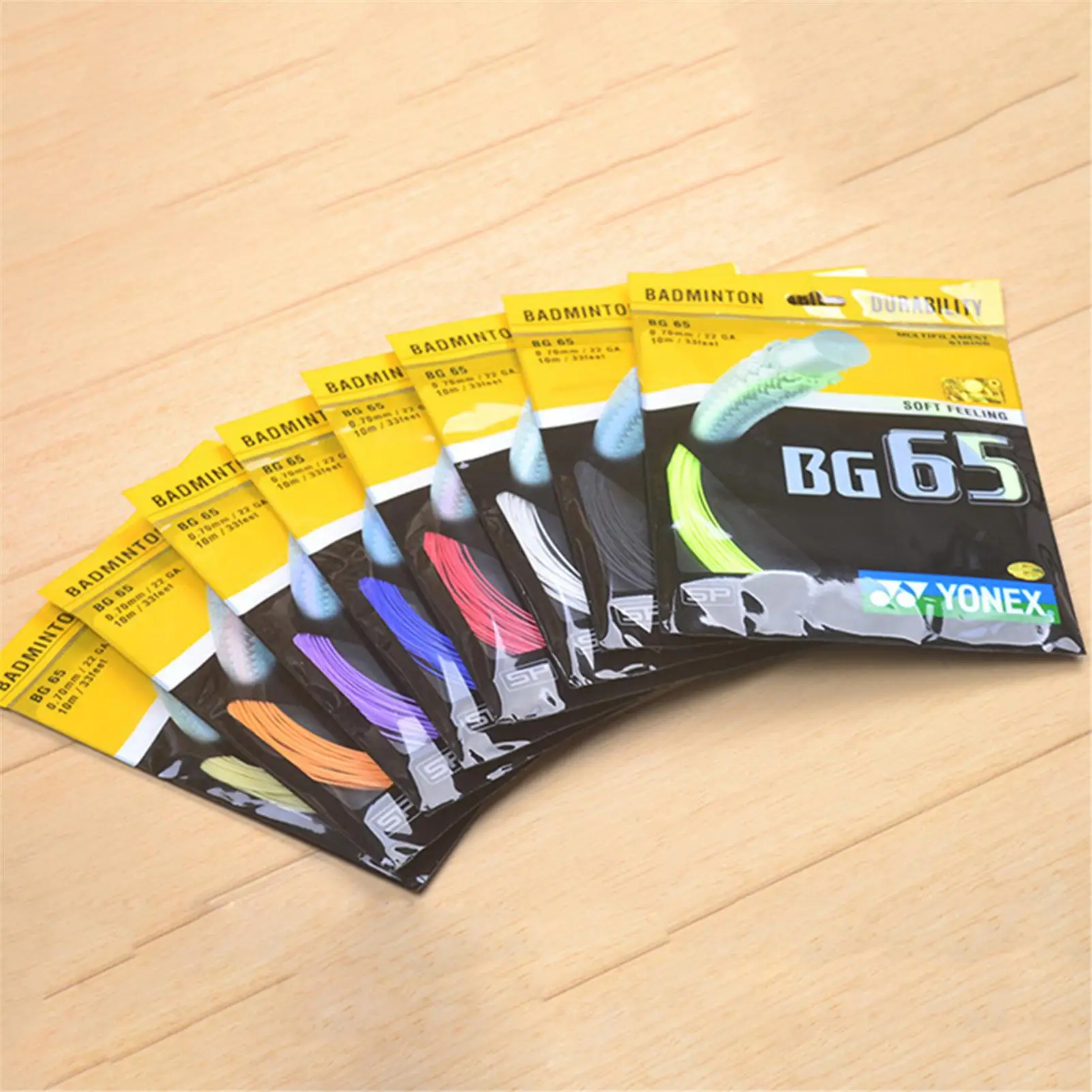 Badminton String Rainbow String 10m Reels 0.7mm High Pounds Elasticity Machine Badminton Stringing Line Net BG65
